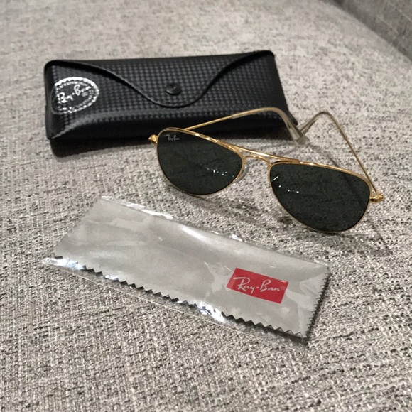 Ray Ban Kids Gold Frame Aviator Sunglasses - Picture 2 of 7